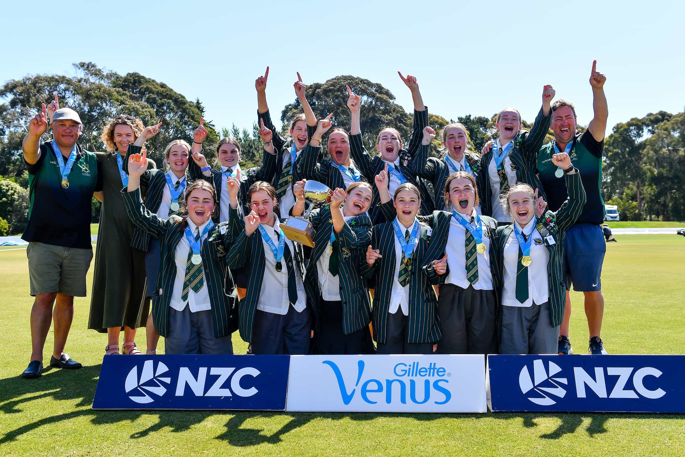 Winners, St Matthew's Collegiate, of the Venus Cup Final cricket match. Bert Sutcliffe Oval, Lincoln, New Zealand, 13th December 2023. Copyright photo: John Davidson / www.photosport.nz