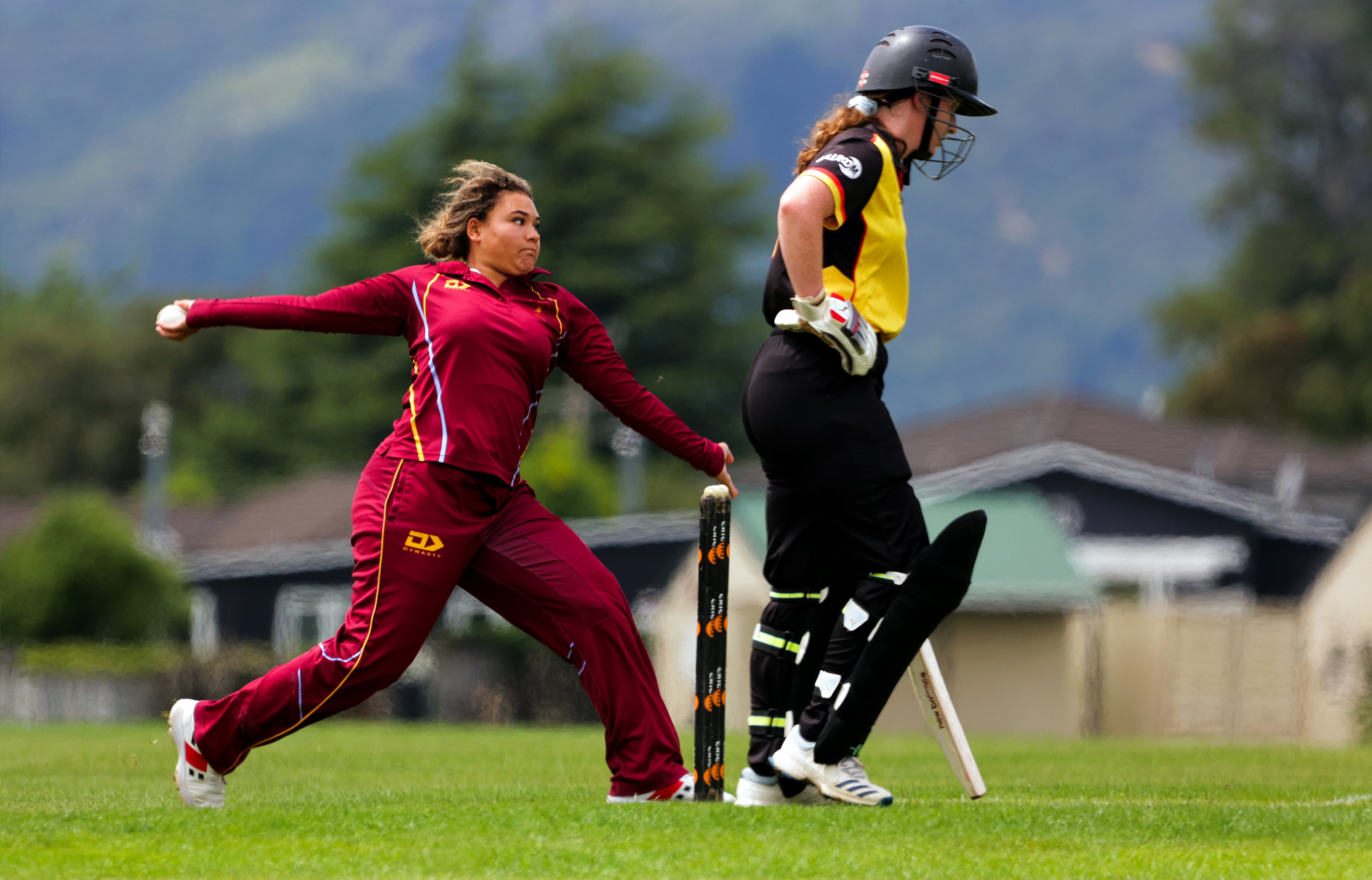 Women's Cricket, Wellington bowling action shot