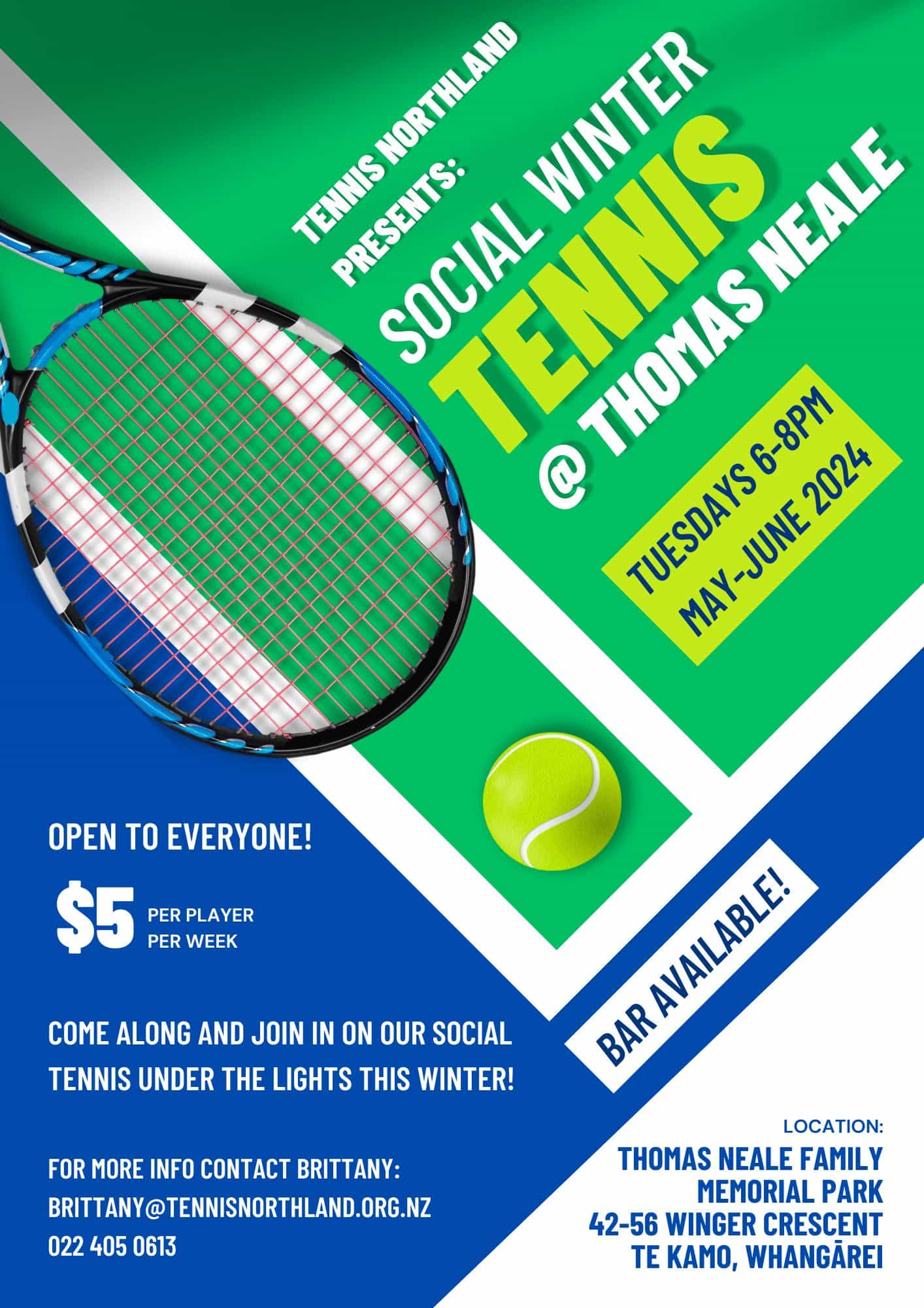 Social Winter Tennis Flyer - 1