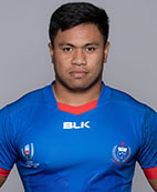 YAMAGATA, JAPAN - SEPTEMBER 15: Belgium Tuatagaloa of Samoa poses for a portrait during the Samoa Rugby World Cup 2019 squad photo call on September 15, 2019 in Yamagata, Japan. (Photo by Rich Fury - World Rugby/World Rugby via Getty Images)