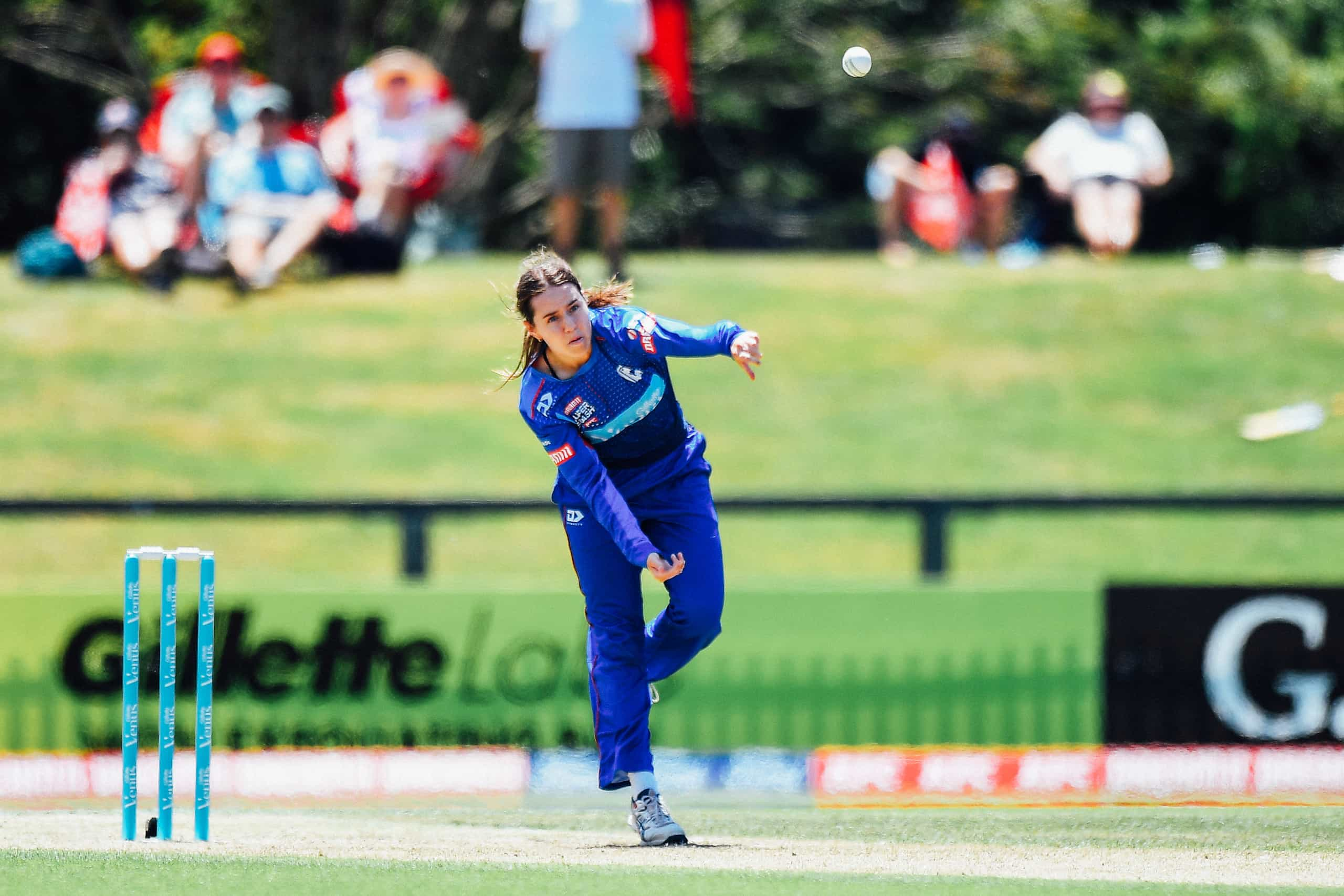 Auckland player Fran Jonas during their Dream 11 Super Smash match. Canterbury Magicians v Auckland Hearts. Hagley Oval, Christchurch, New Zealand. Sunday 7 January 2023. ©Copyright Photo: Chris Symes / www.photosport.nz