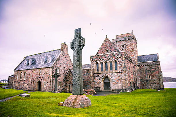 Iona Abbey, founded by St Columba in AD 563 on the tiny island of Iona just off the Isle of Mull in Western Scotland.