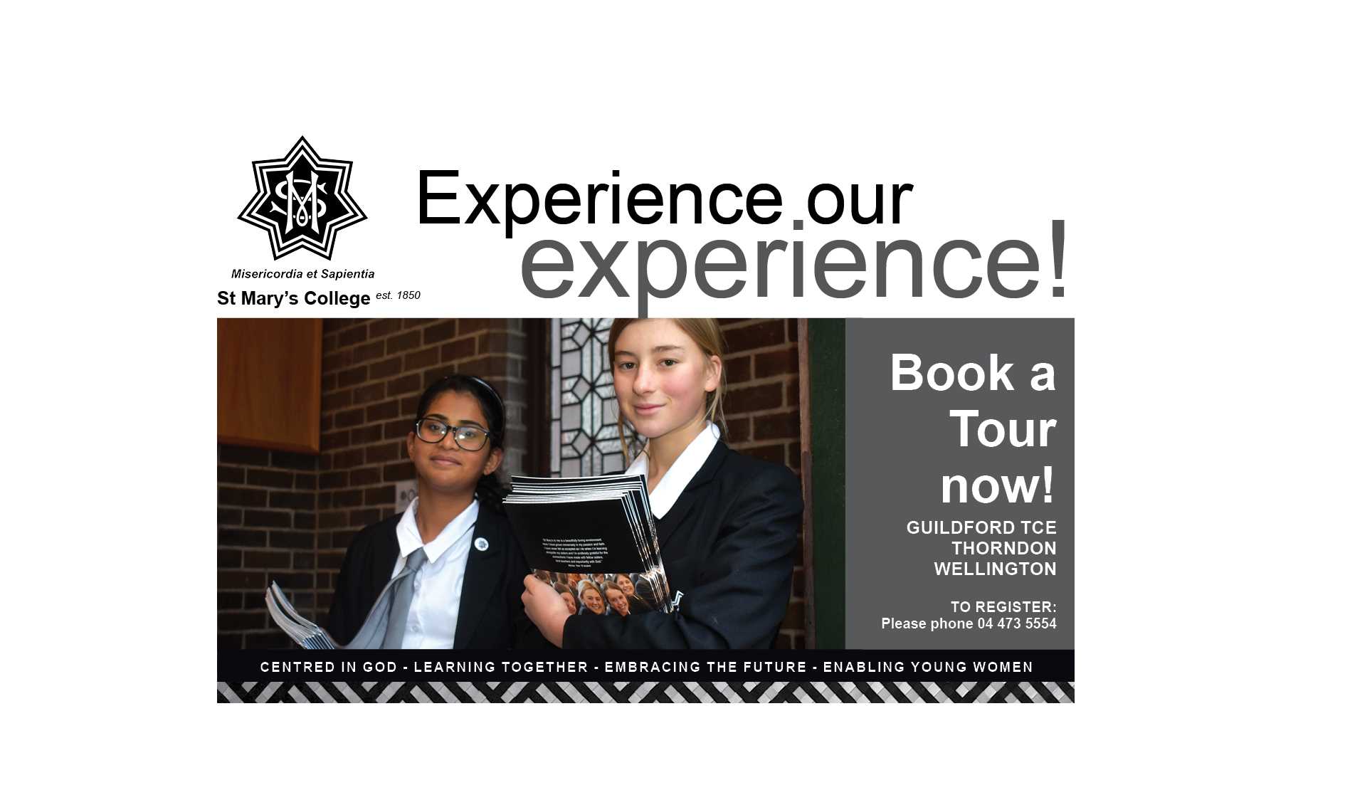 2022 St Mary's Open Day and "Experience our Experience" Tours - 31st May  and 3 June