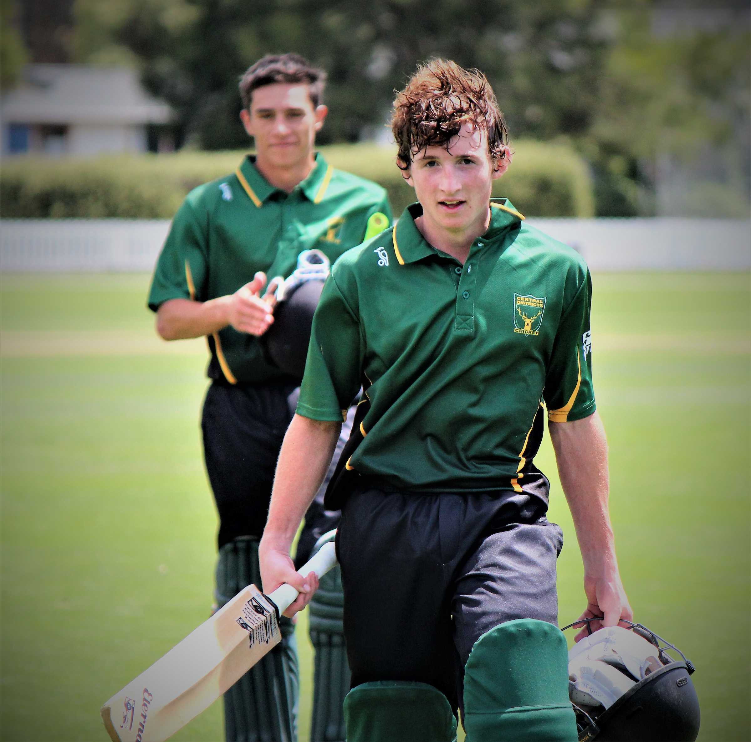Young Central Districts batsman Sam Ferguson after scoring a rare double century at NZC's Under-17 national championships, carrying his bat for an innings of 200 not out at Lincoln's Bert Sutcliffe Oval on 20 January 2019.
Round 3 of the NZC U17 National Tournament, Central Districts U17 v Otago U17.