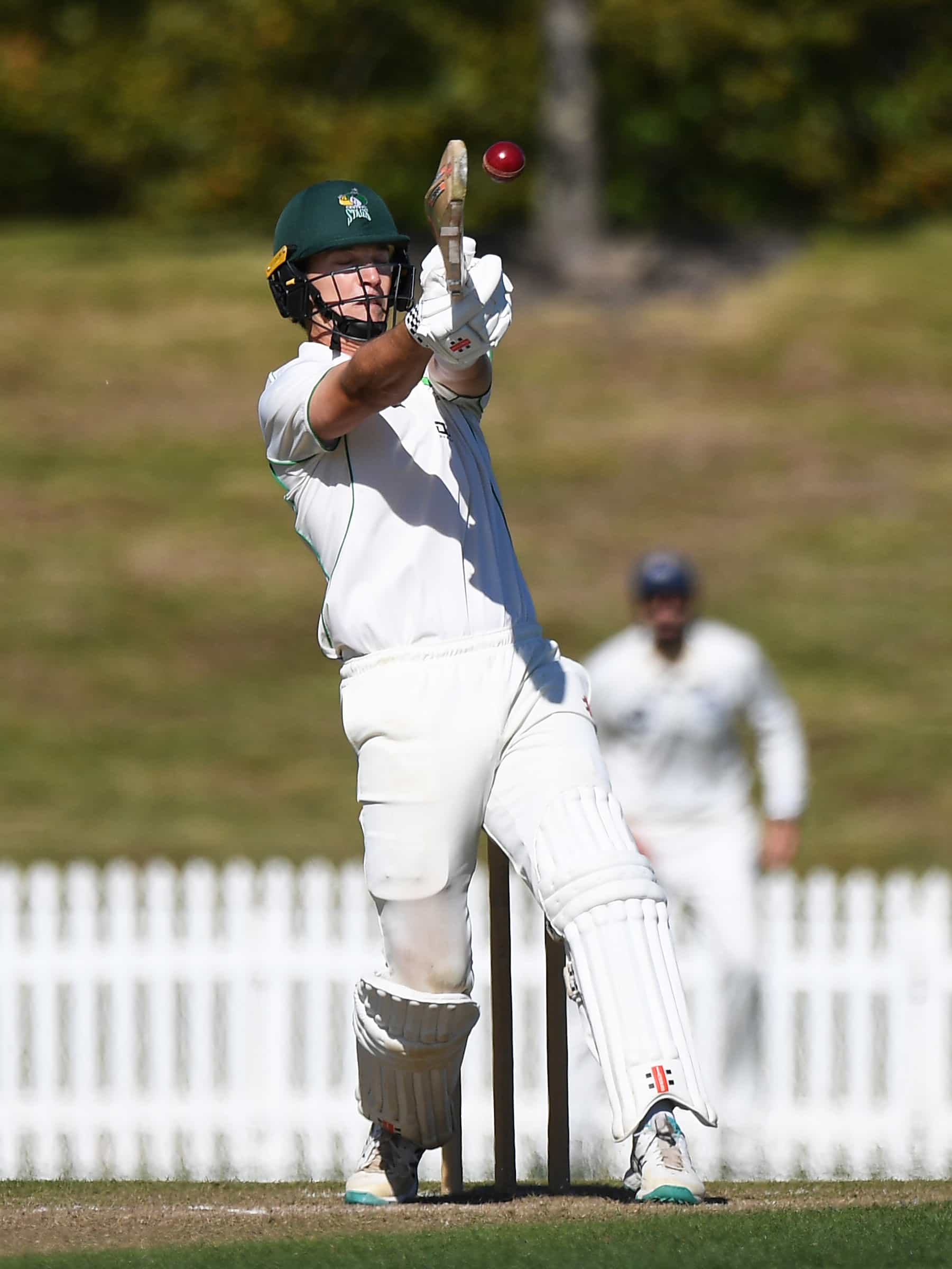 Central player Will Clark during the Plunket Shield cricket match Central Stags v Auckland Aces. Saxton Oval, Nelson, New Zealand. Tuesday 4 April 2023. ©Copyright Photo: Chris Symes / www.photosport.nz