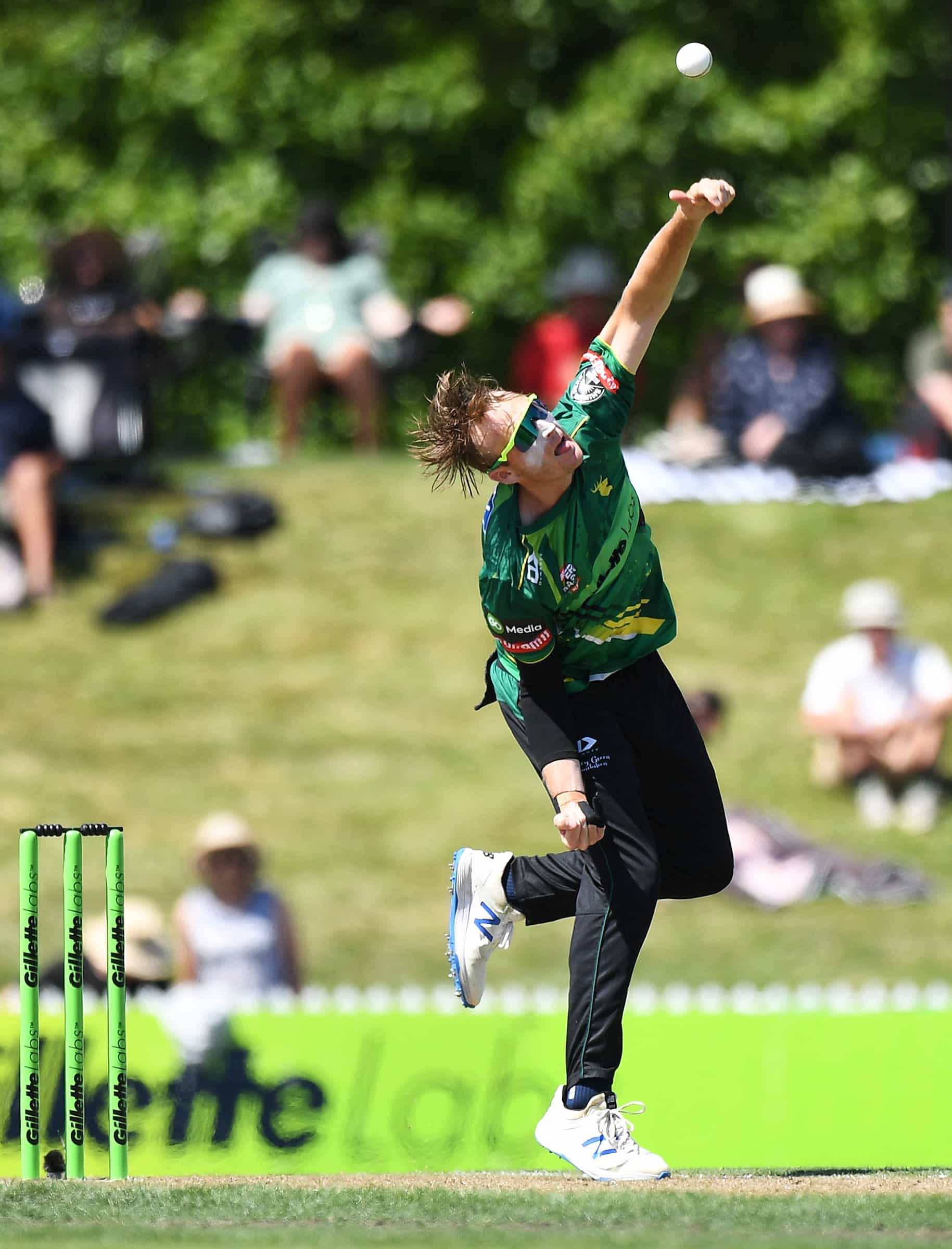 Central player Jayden Lennox during their T20 Super Smash match  Central Stags v Otago Volts. Saxton Oval, Nelson, New Zealand. Saturday 21 January 2023. ©Copyright Photo: Chris Symes / www.photosport.nz