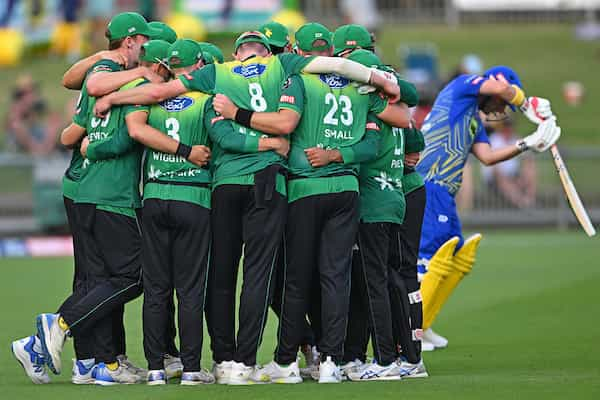 Central Stags players huddle, Dream11 Super Smash, Central Stags v Otago Volts. McLean Park, Napier, Wednesday 10 January 2024.
© Mandatory credit: Kerry Marshall / www.photosport.nz