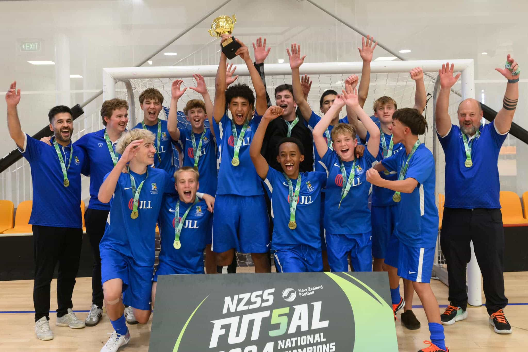 Senior Boys Winners St Patricks College. New Zealand Secondary Schools Futsal National Championships at Akau Tangi Sports Centre, Wellington. © Mandatory credit: Elias Rodriguez / www.photosport.nz