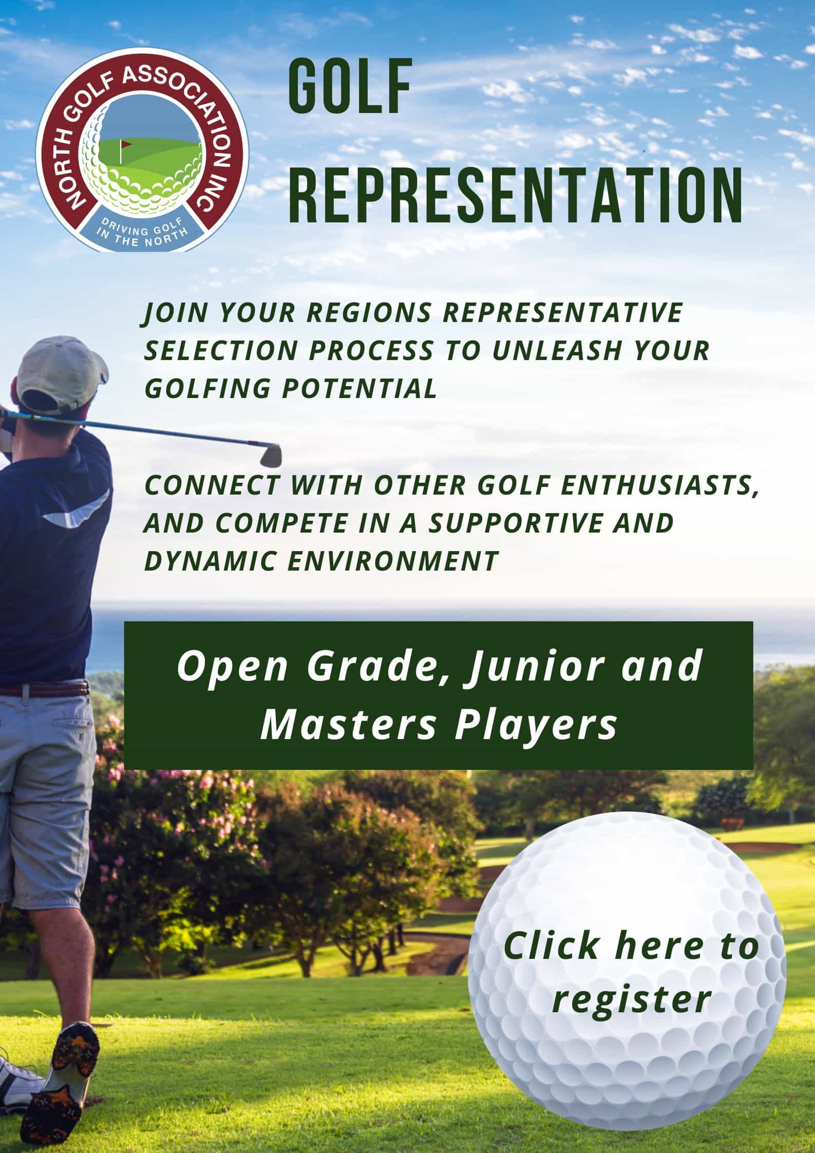 blue minimalist Golf Tournament Poster template - 1