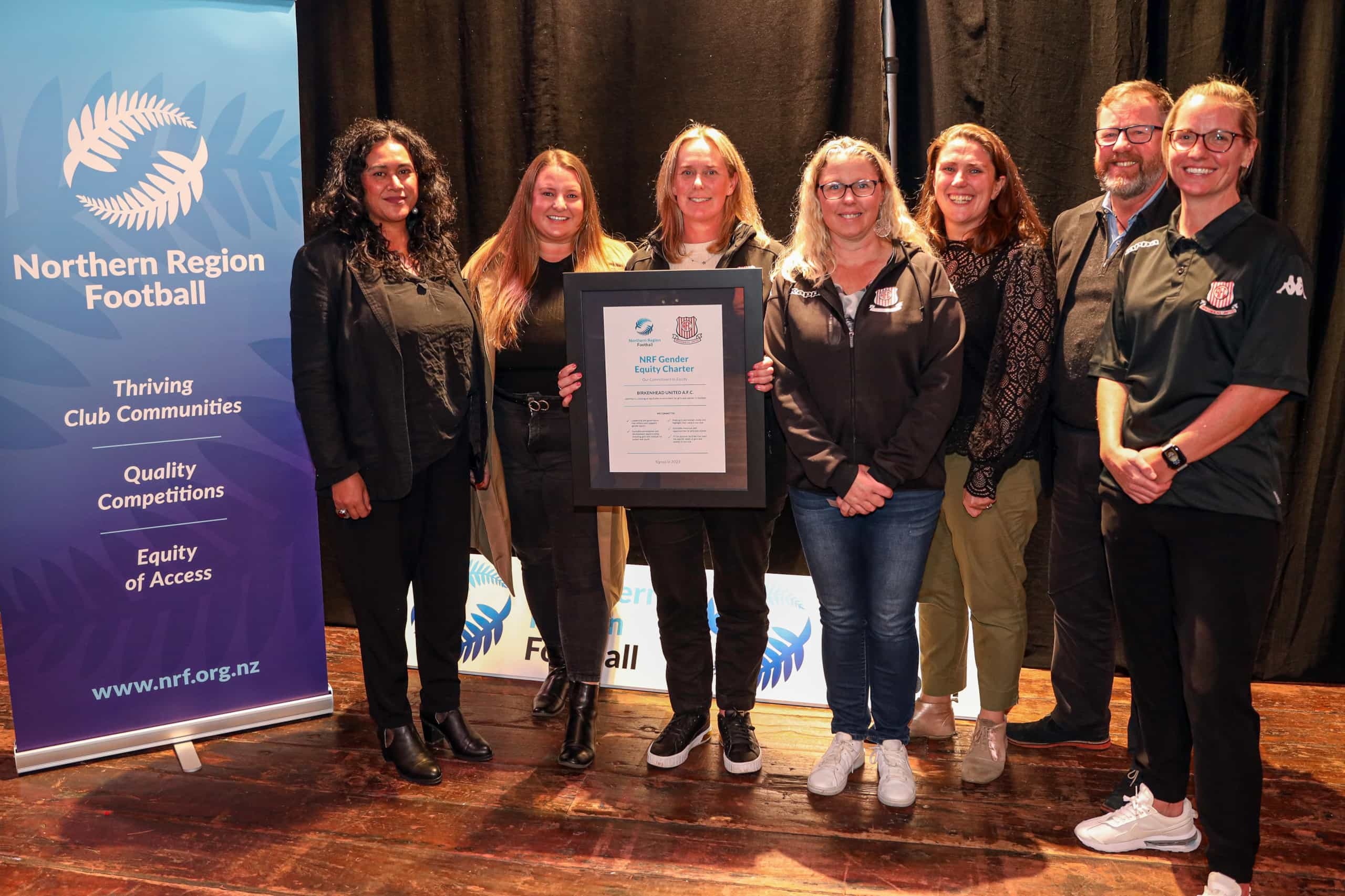 Northern Region Football launch their Equity Charter Initiative during the FIFA Women's World Cup Australia New Zealand 2023, The Shed Auckland, Friday 28th July 2023. Photo: Shane Wenzlick / www.phototek.nz