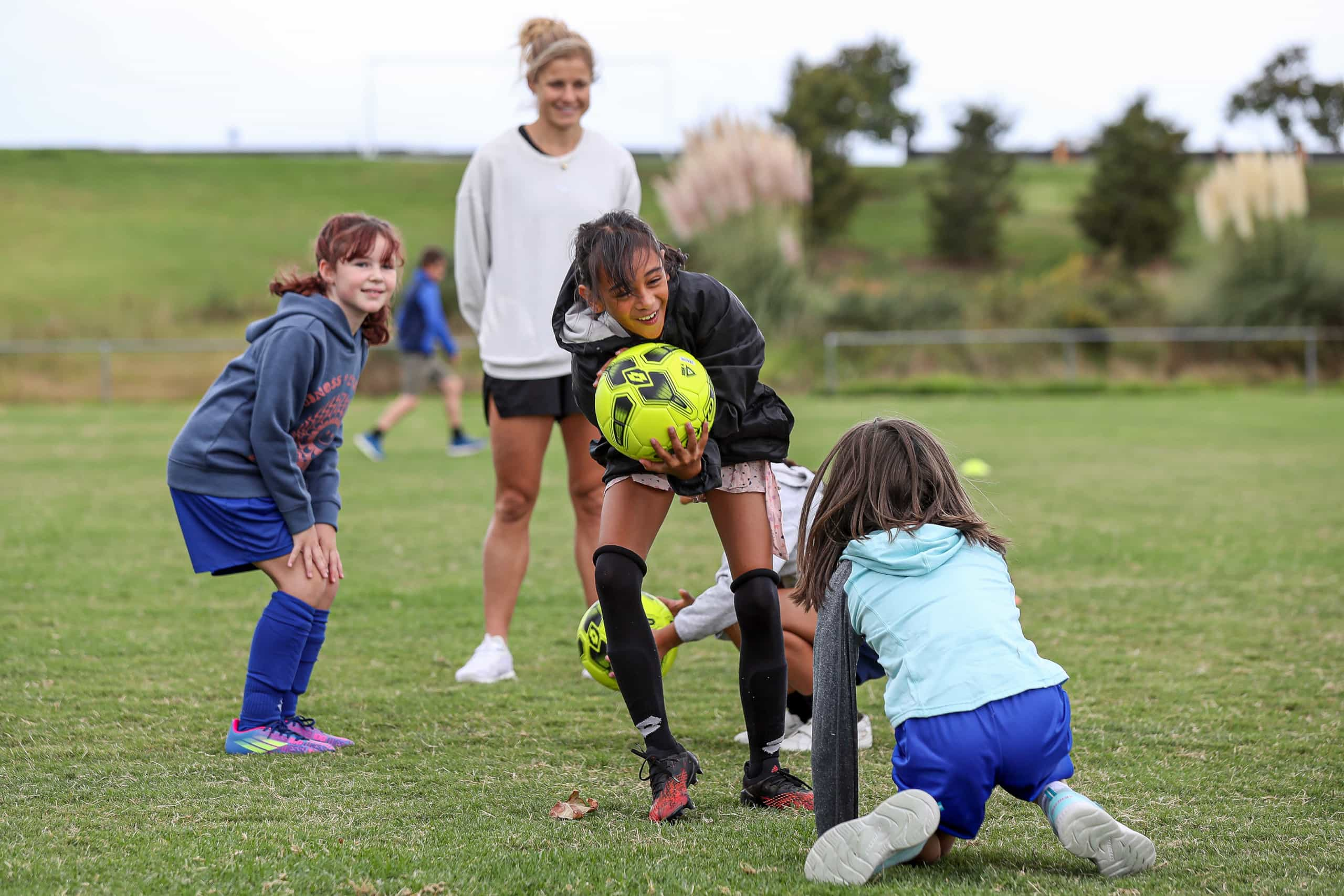 Ferns Rosie White. Papakura City FC Junior Girls Female Football Fiesta, McLennan Park Auckland, Sunday 20th March 2022. Photo: Shane Wenzlick / www.phototek.nz