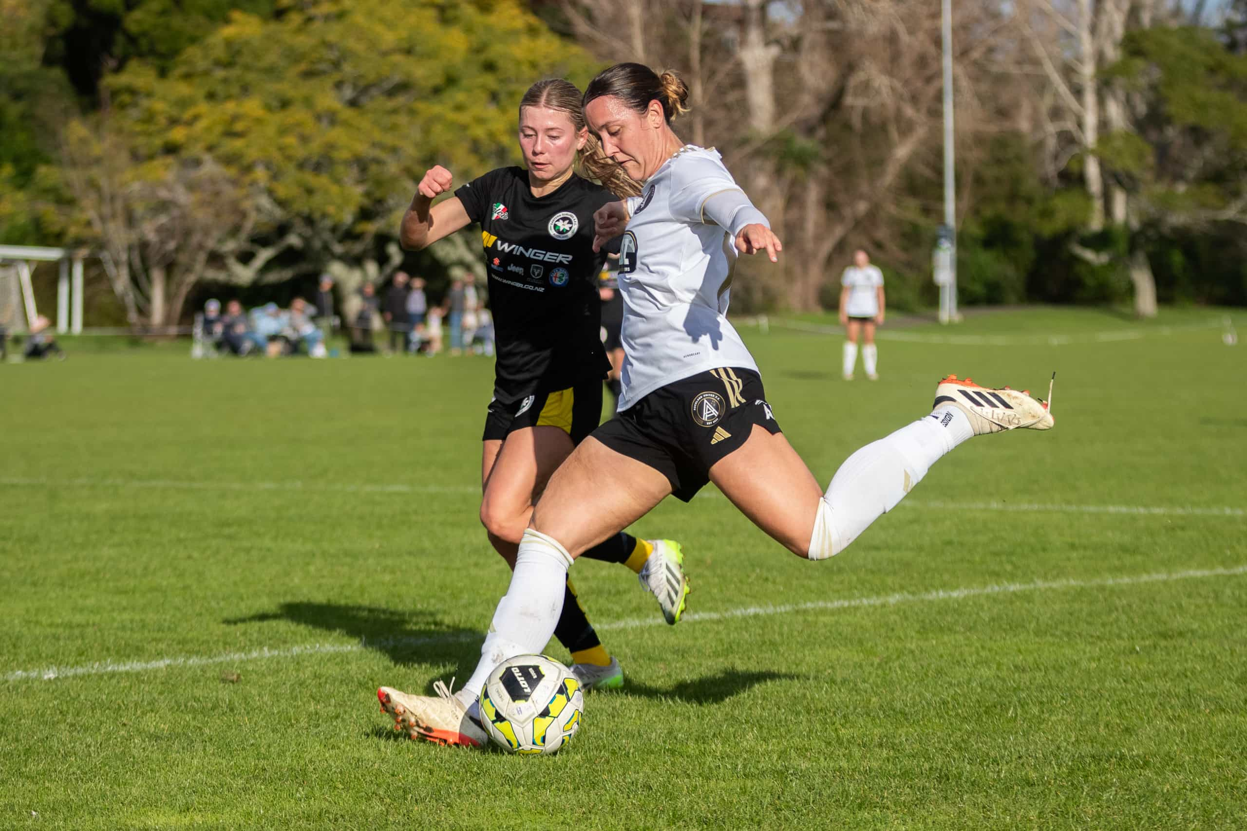 Auckland United's Michaela Foster in action. Lotto NRFL Women's Premiership, Eastern Suburbs v Auckland United, Madills Farm, Auckland,  Sunday 23 June 2024. Regan Dewar / www.phototek.nz