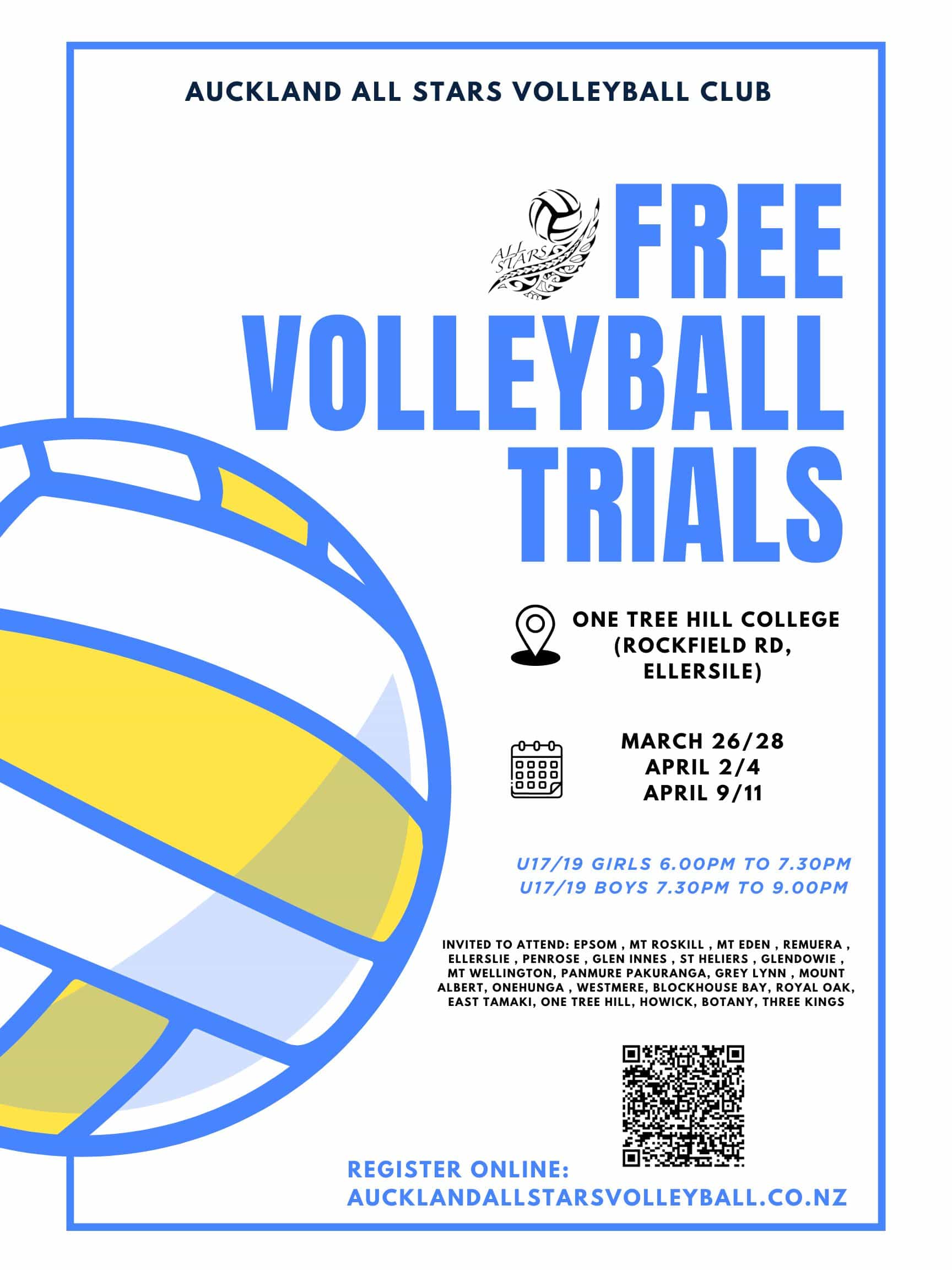 Free Volleyball trials March/April 2024 - 1
