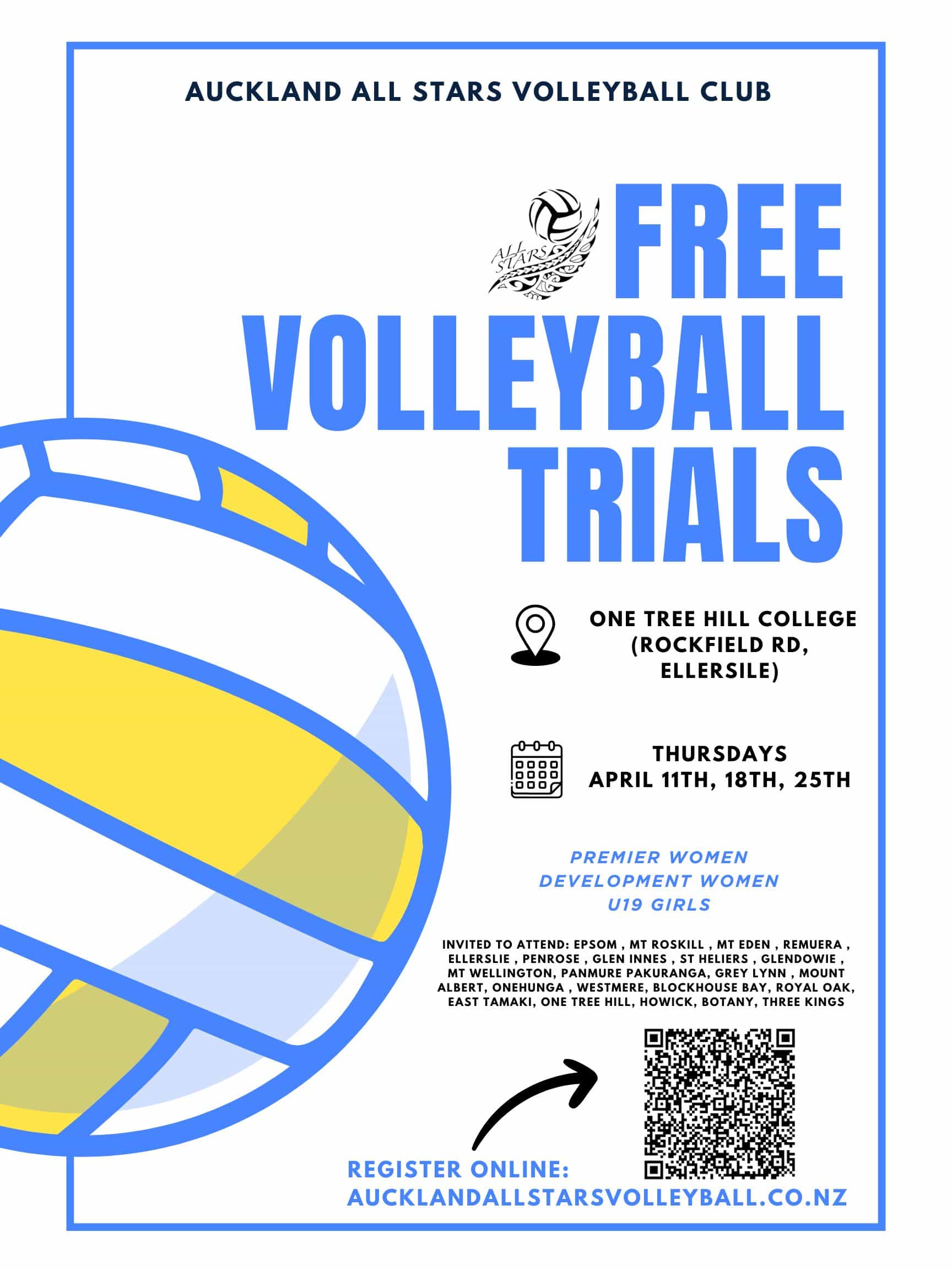 Free Volleyball U19 Women's Trials - 1