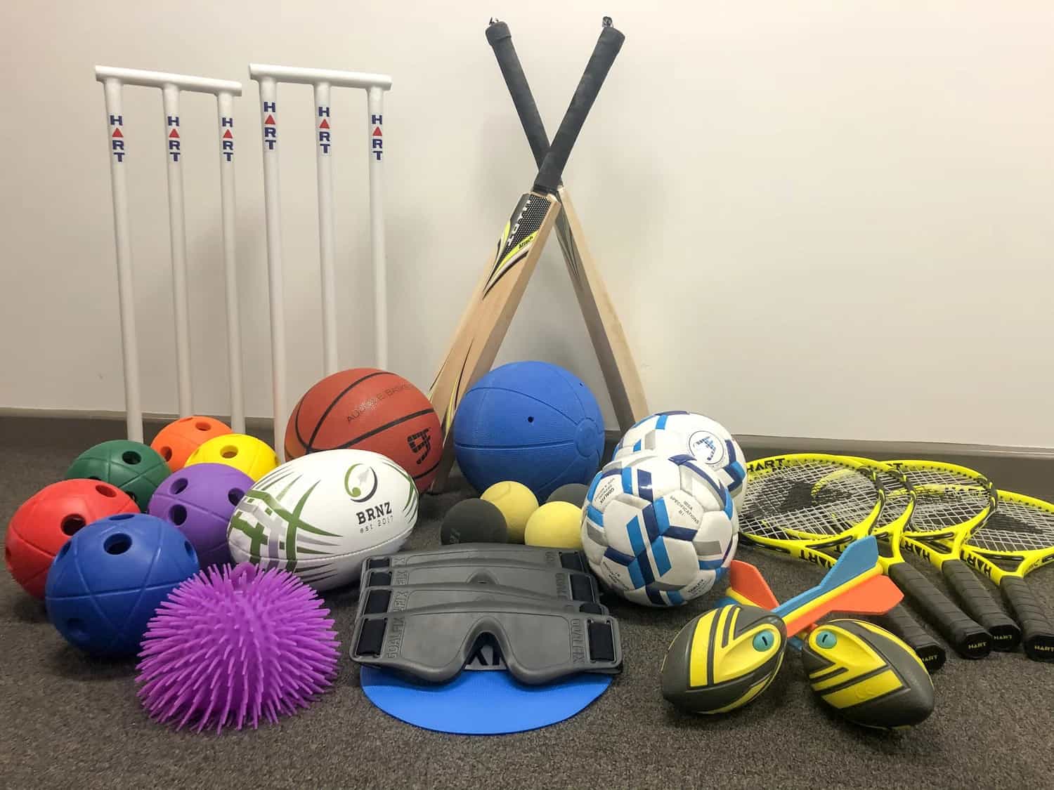 Accessible Kit displaying a range of sports equipment 