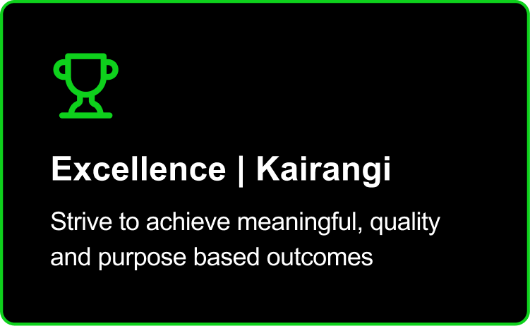 Excellence | Kairangi  - Strive to achieve meaningful, quality and purpose based outcomes