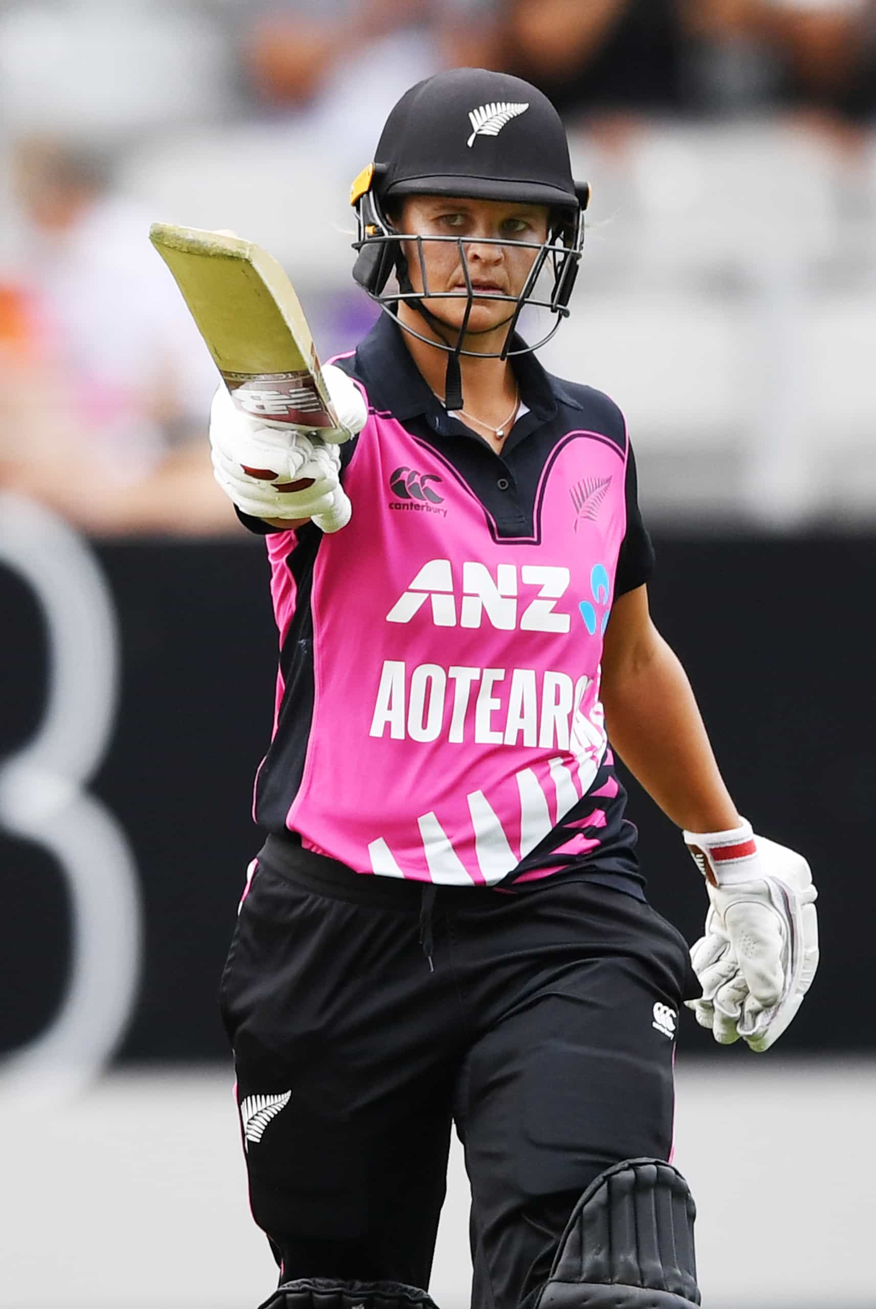 Suzie Bates 50 not out.
New Zealand White Ferns v India. Women's Twenty20 International cricket. 2nd T20. Eden Park, Auckland, New Zealand. Friday 8 February 2019.  © Copyright photo: Andrew Cornaga / www.photosport.nz