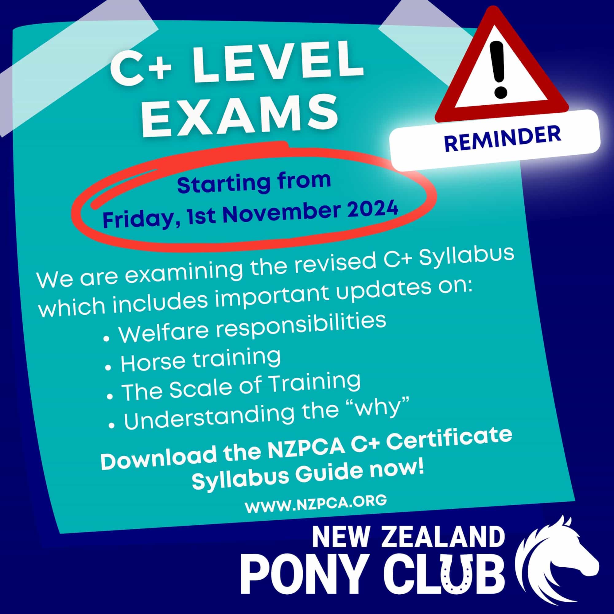 nz-pony-clubs-c-level-exams-reminder