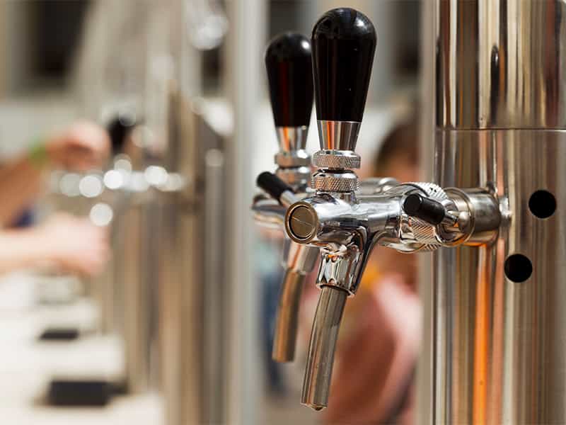Bright metal beer tap