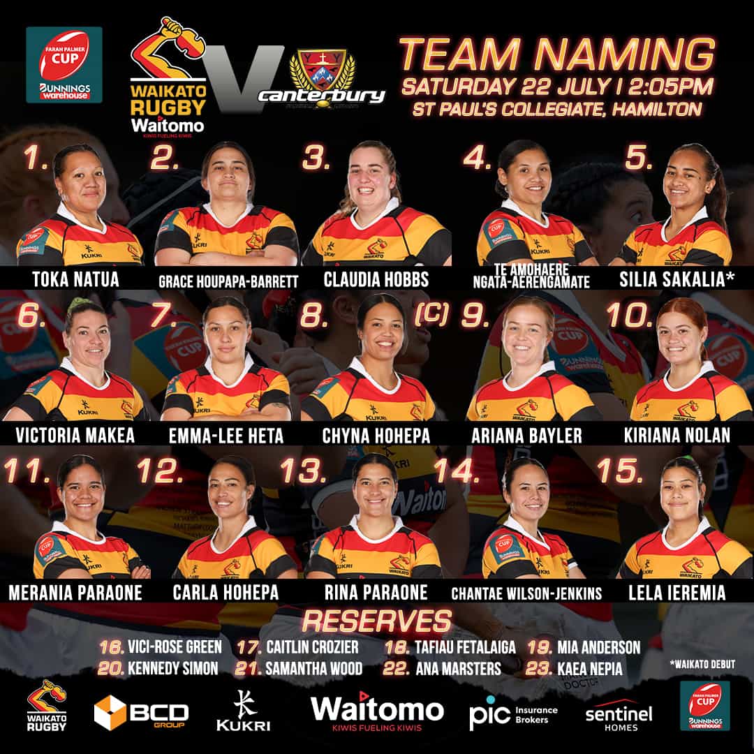 Waitomo Group: Waikato FPC named to face Canterbury.