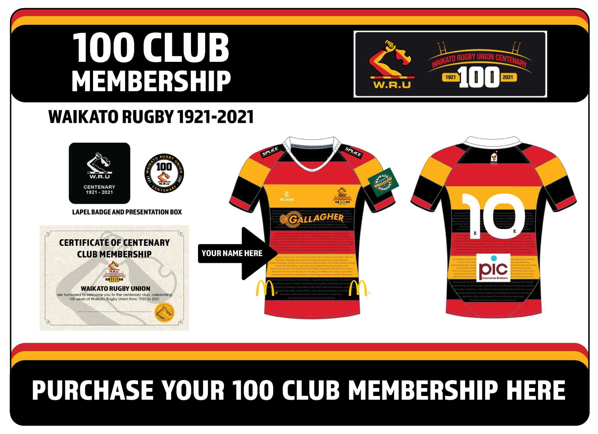Waikato Rugby Union launch 100 Club Membership
