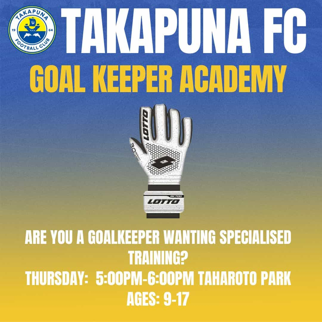 Takapuna FC Social Guides - GOAL KEEPER ACADEMY