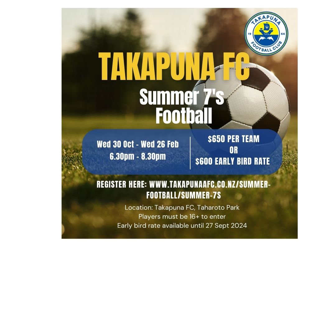 Takapuna FC Social Guides - Summer 7's