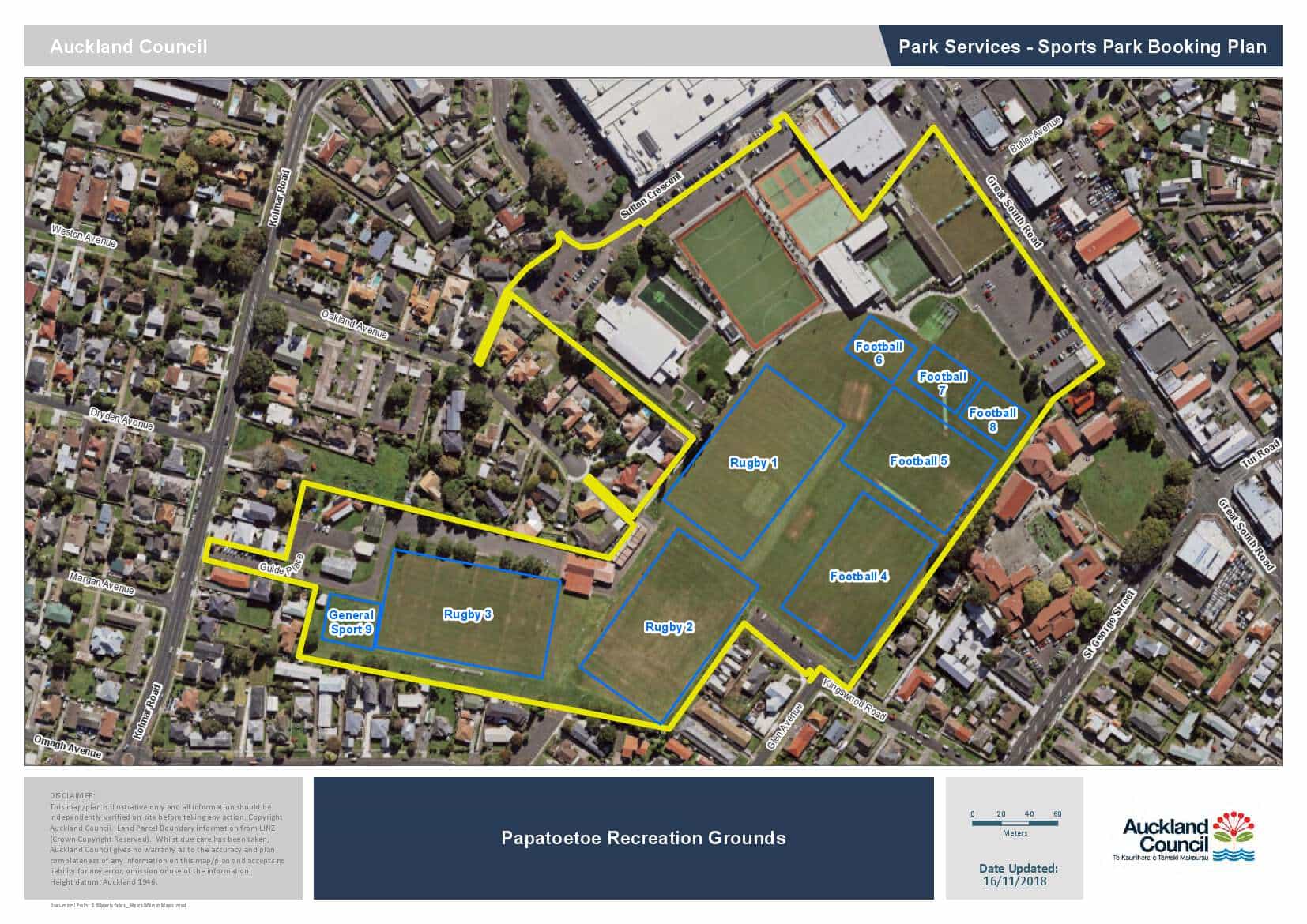 South winter sports field maps