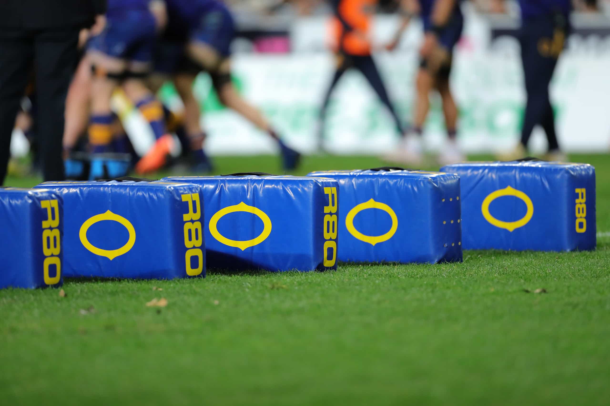R80 hit shields prior to the Bunnings NPC round 4 match between Otago and Southland played at Forsyth Barr Stadium in Dunedin on Saturday 26th August, 2023. © John Caswell /  http://www.caswellimages.com
