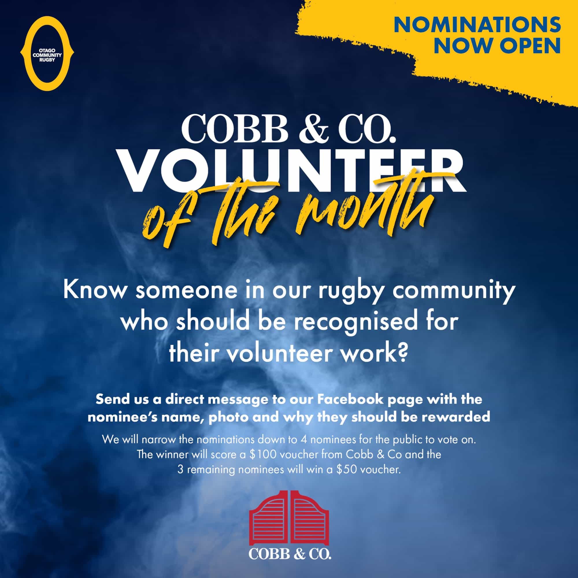 VOLUNTEER OF THE MONTH CALL FOR NOMINATIONS