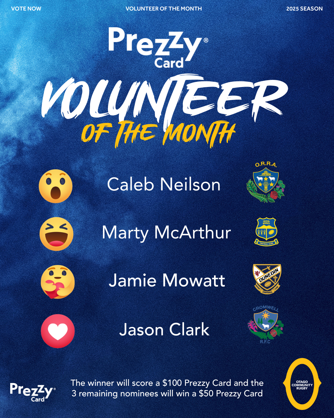 PREZZY CARD OCR VOLUNTEER OF THE MONTH - JUNE