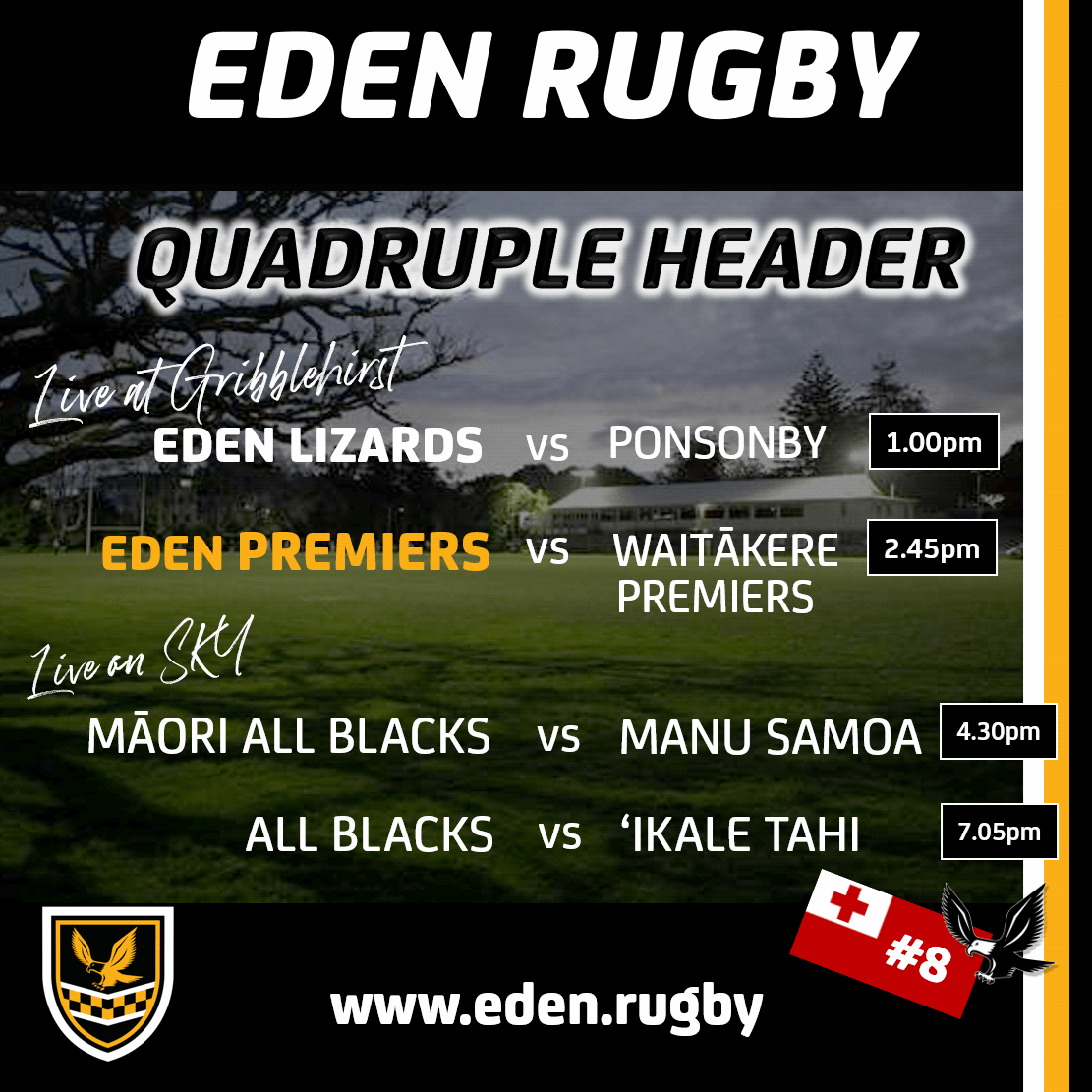 Eden Rugy Club Quadruple Header @ Eden Rugby Club