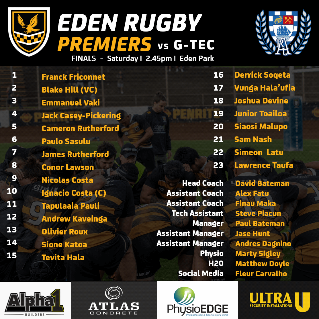 FINALS - Premiers vs G-TEC at Eden Park